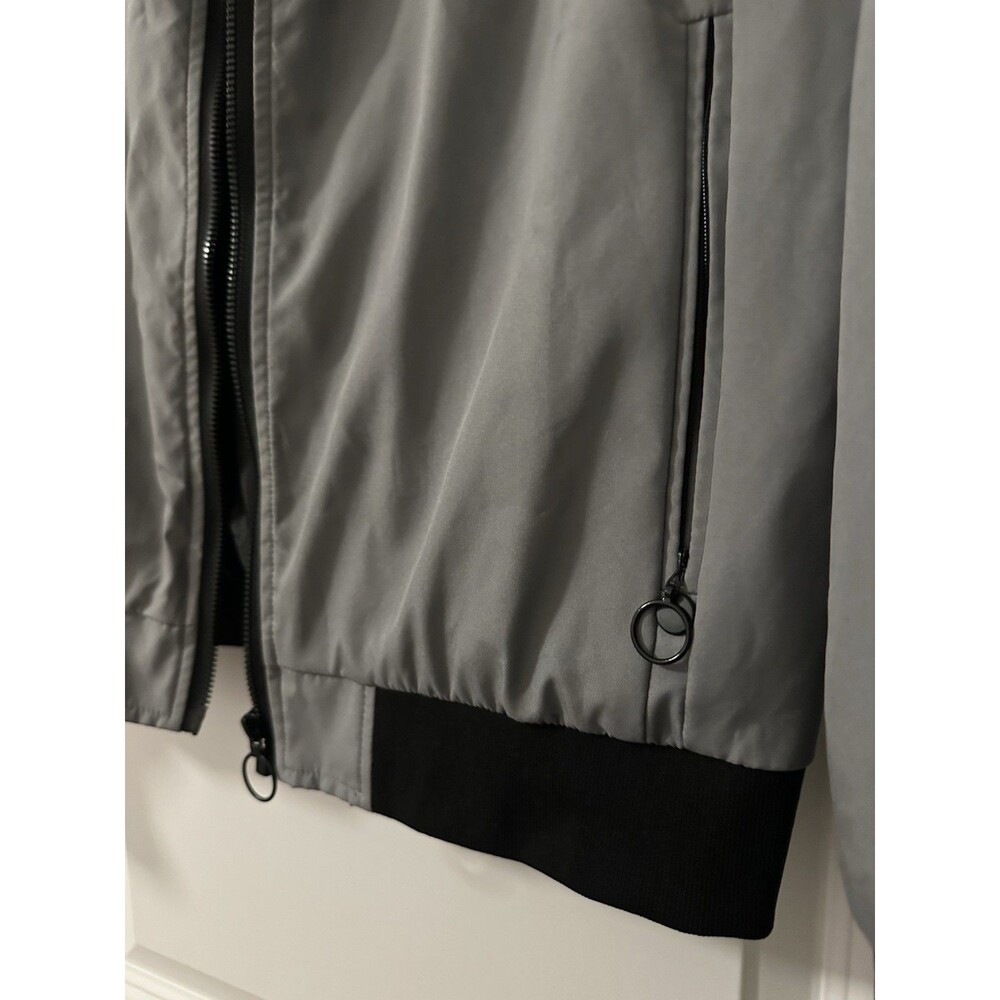 SHEIN Mens Gray Bomber Jacket Size M Zip Up Lightweight Casual Streetwear - Picture 3 of 5